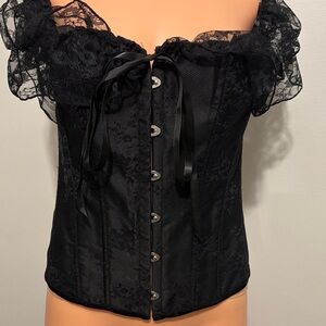 Elegant Black Lace Corset Top